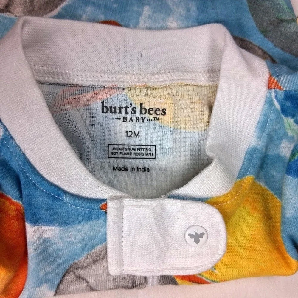 Burt's Bees Outer Space Planet Baby Boy Sleeper 12 Mos Organic Cotton Footed NWT